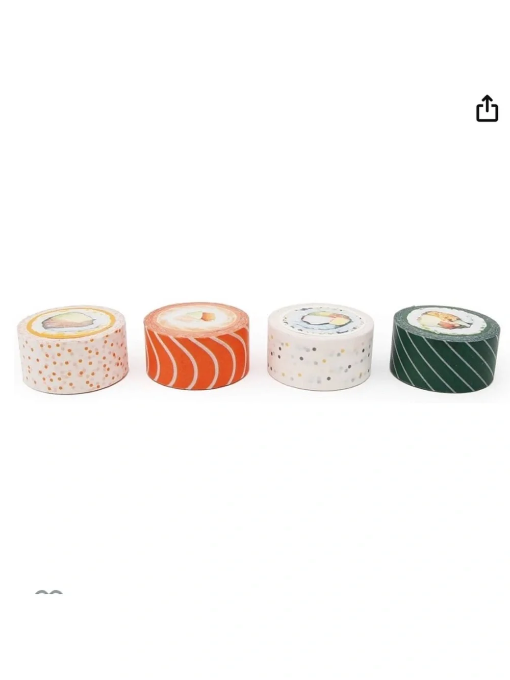 Sushi Paper Washi Tape, set includes 4 rolls